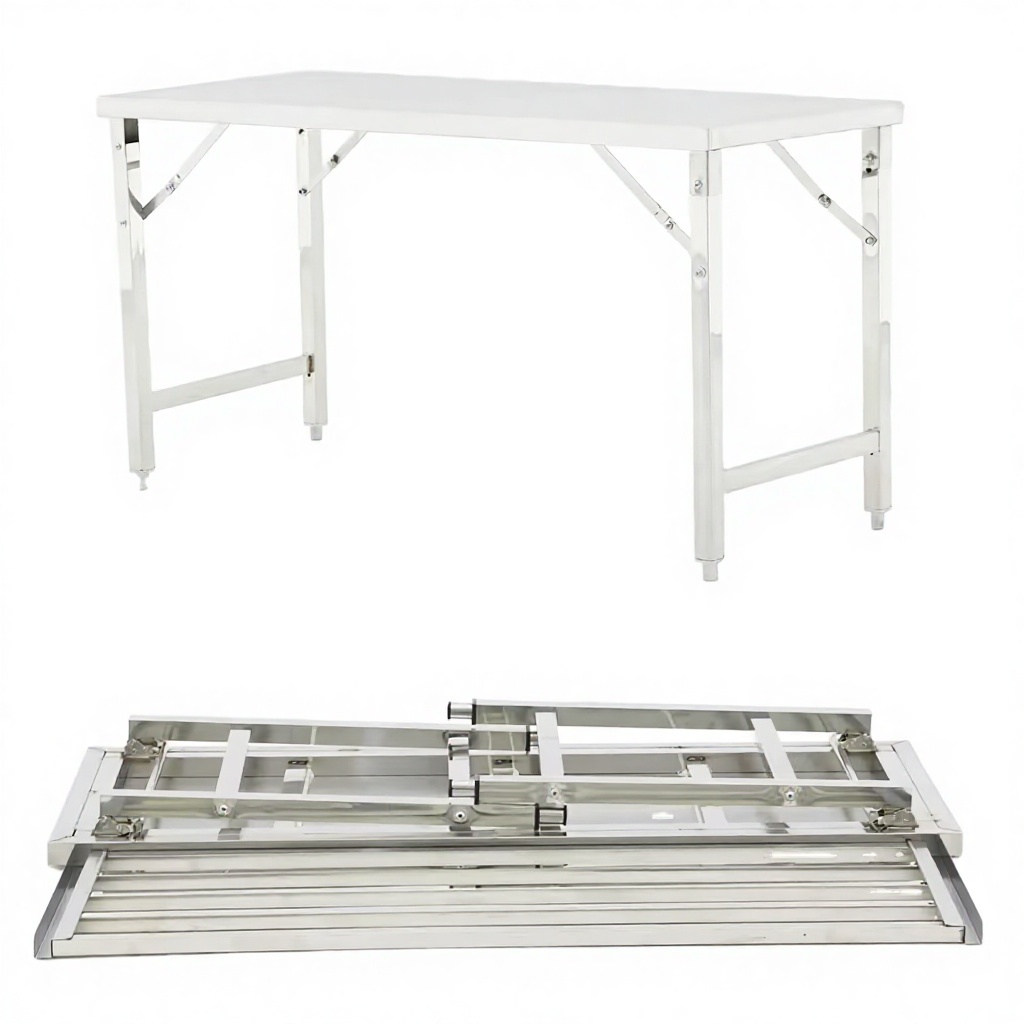 Commercial Kitchen Bench - Höhenverstellbare, faltbare Arbeitsplatte aus 304 Edelstahl,