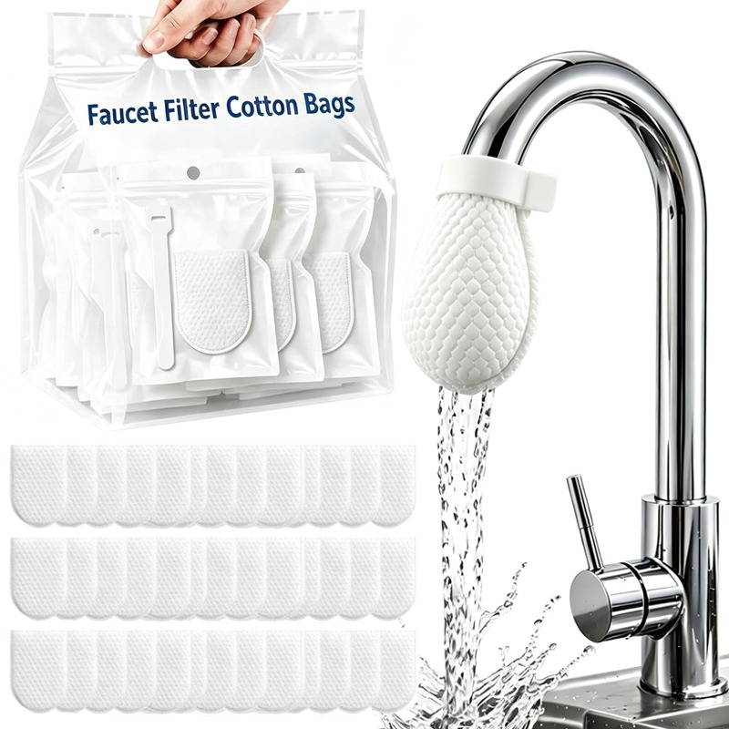 Commercial Kitchen Mixer - 300/30x Wasserhahnfilter-Baumwollbeutel mit Riemen, Spritzschutz, Küchenarmatur-Wasserfilter,