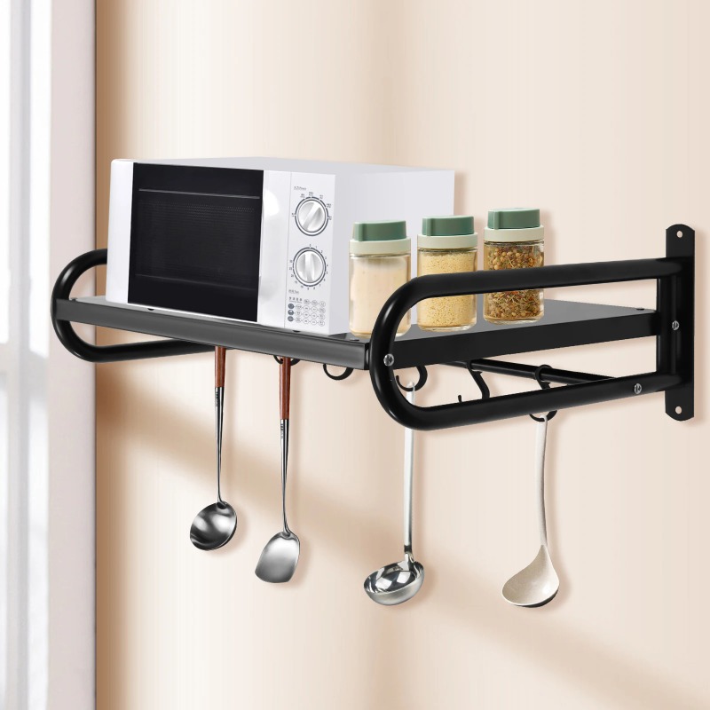 Commercial Kitchen Wall Shelves - Wandmontiertes Mikrowellenregal, Langlebiger Kohlenstoffstahl, Großes Regal