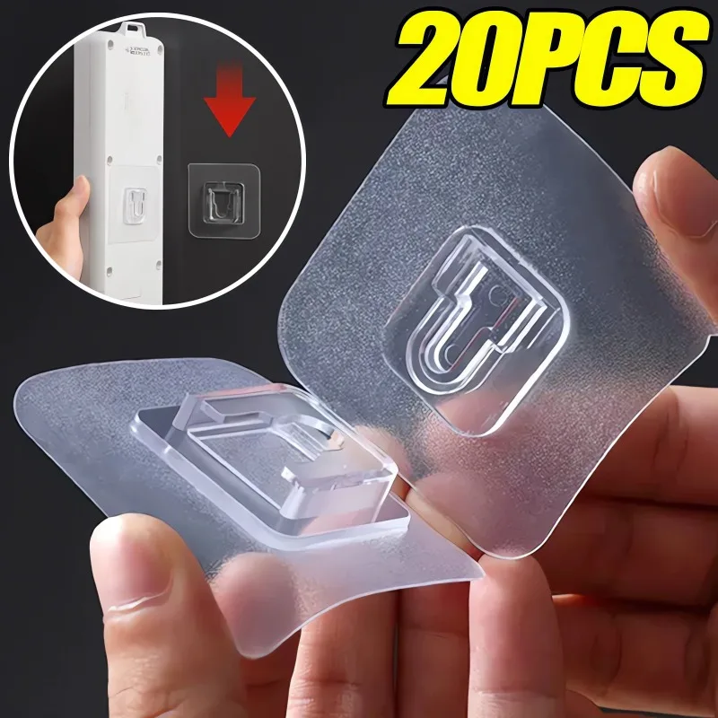 Commercial Kitchen Supplies - Doppelseitig klebende Wandhaken und transparente Saugnapfhaken