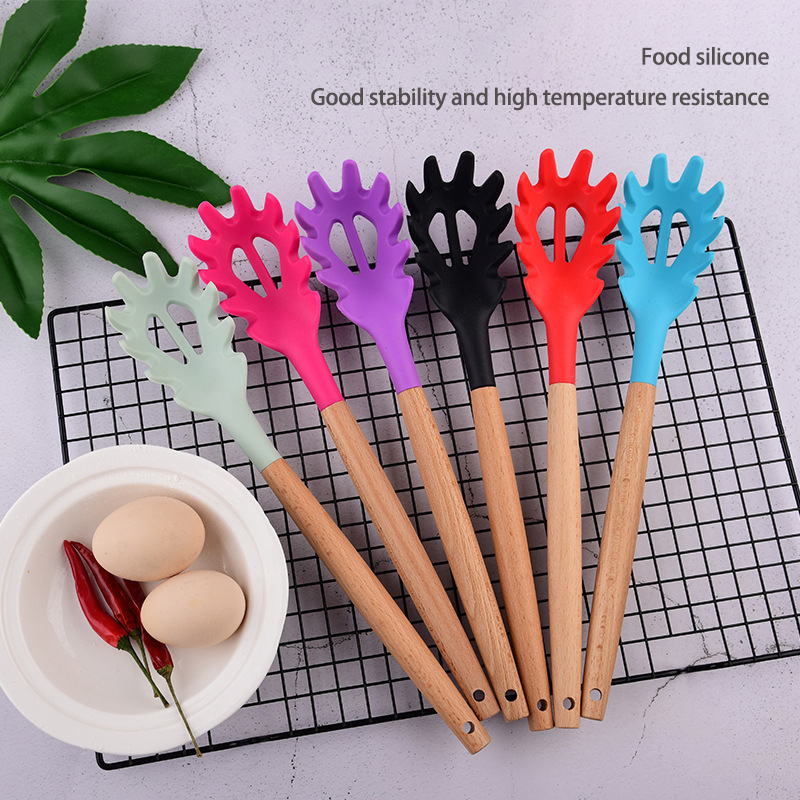 Commercial Kitchen Utensils - Silikon-Nudelschaufel, Spaghetti-Greifer, Pasta-Gabel, Nudel-Serviersieb, Nudelschaber, Küchenzubehör