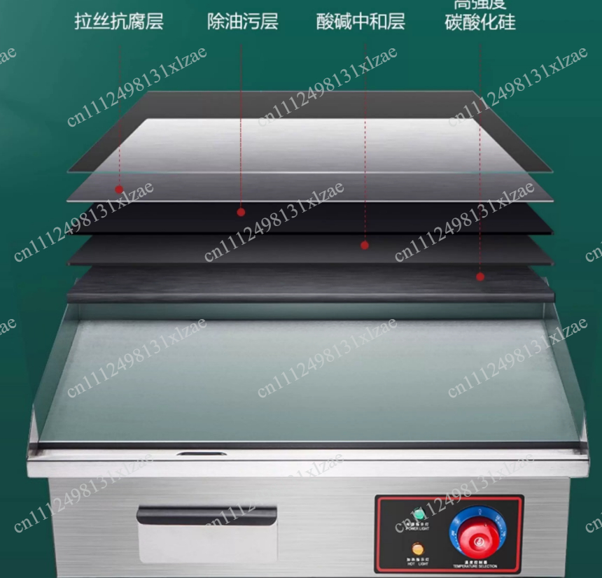 Electric Griddle Flat Top - 220V 1700W 818B Elektrischer Flachgrill Elektrische
