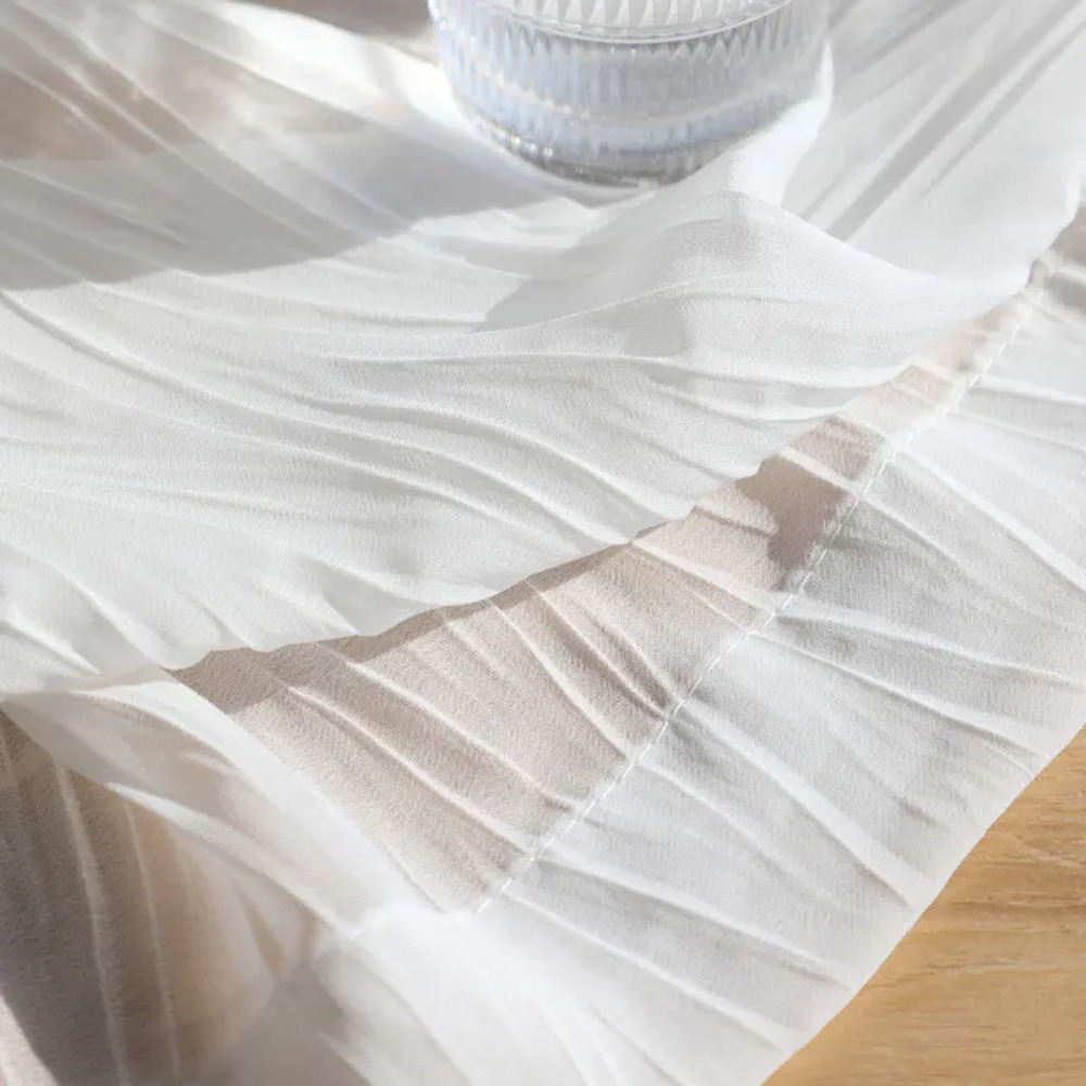 Commercial Kitchen Canopy - Moderne weiße Chiffon-Tüllvorhänge für Wohnzimmer, weiches