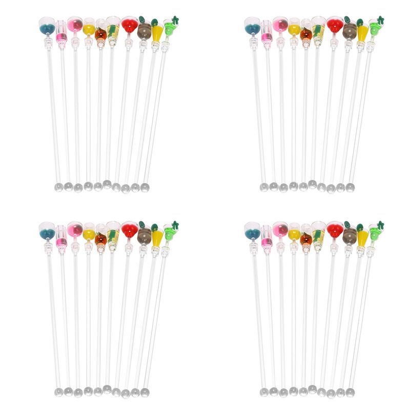 Bar Blender Mixing - 40-teiliges Cocktail-Rührstäbchen-Set, Acryl-Getränkemixer, Bar-Zubehör, Swizzle-Rührstäbchen-N37R