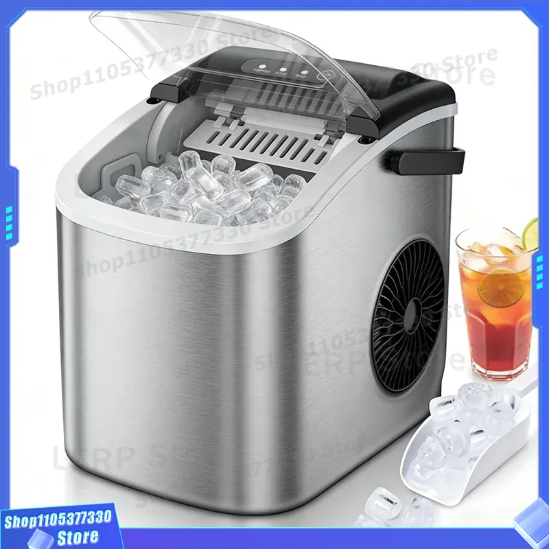 Commercial Kitchen Ice Machine - Gewerbliche Eismaschine 26lbs 24H Edelstahl Untertisch-Eisproduzent