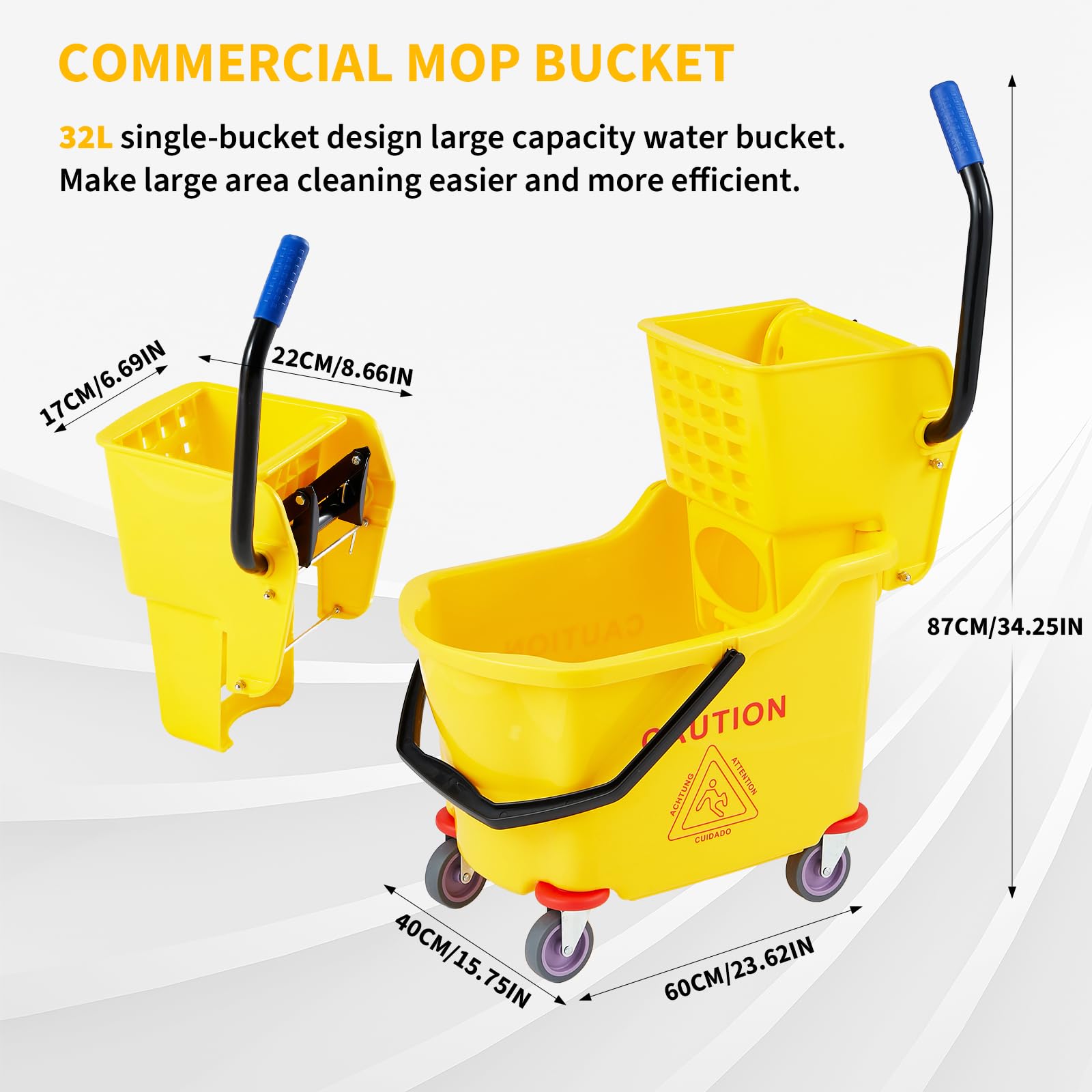 Gewerblicher Moppeimer mit Sei – Commercial Kitchen On Wheels Bewertung und Preis