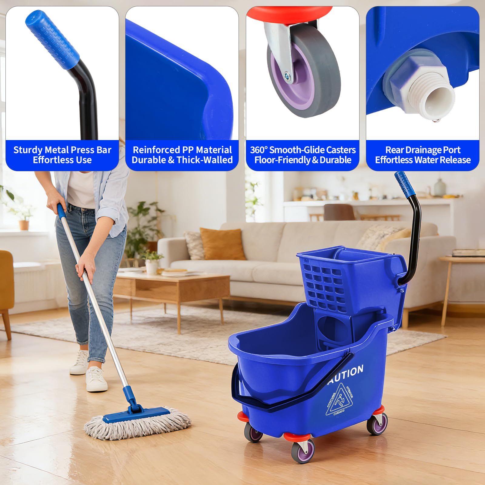 Gewerblicher Moppeimer mit Sei – Commercial Kitchen On Wheels Bewertung und Preis