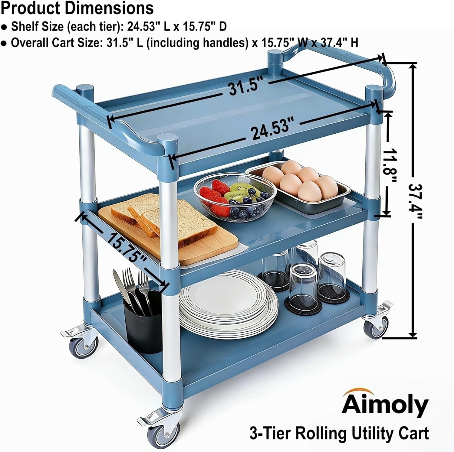 3-stöckiger Rollwagen auf Räde – Commercial Kitchen On Wheels Bewertung und Preis