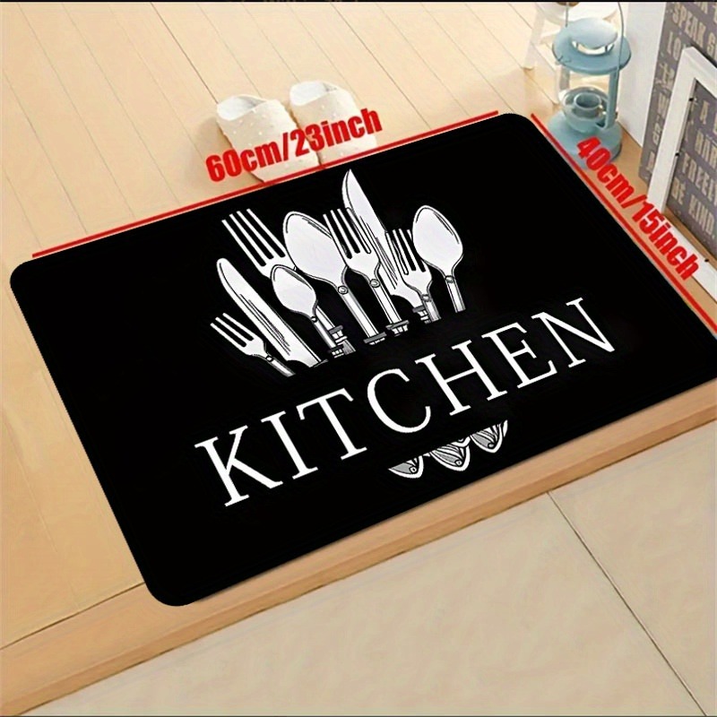 1 Stück schwarze Küchenbodenma – Kitchen Flooring Commercial Bewertung und Preis