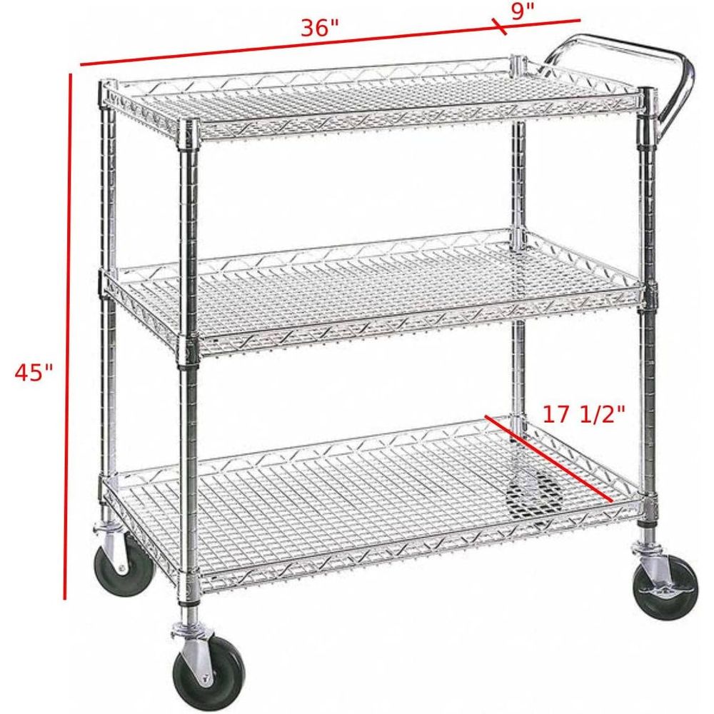 Robuster 3-stöckiger Küchenwag – Commercial Kitchen On Wheels Bewertung und Preis